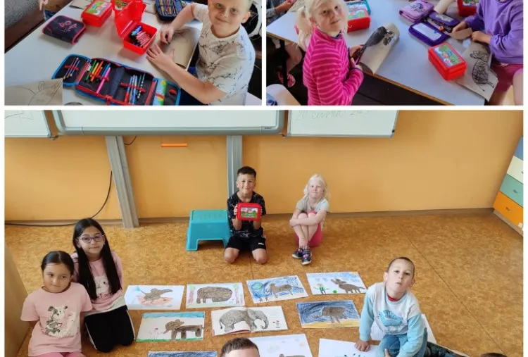 20.6. Prvňáci v pergole na zahradě